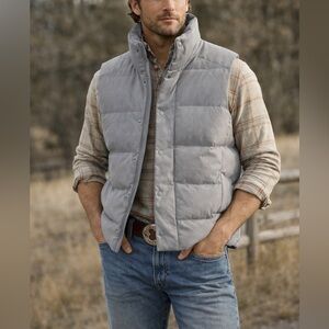Men's Light Gray Quilted Puffer Vest